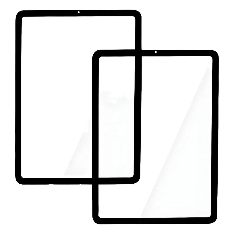 Custom smart home device cover glass with black silk screen border for control panel applications
