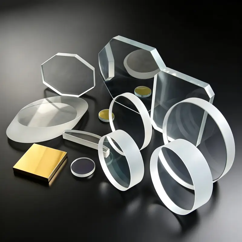 Other materials Various custom cut glass panel display