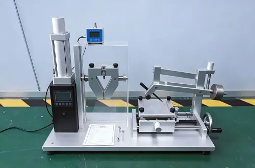 Precision Mohs scratch test and drop impact testing system for high-strength cover glass panels