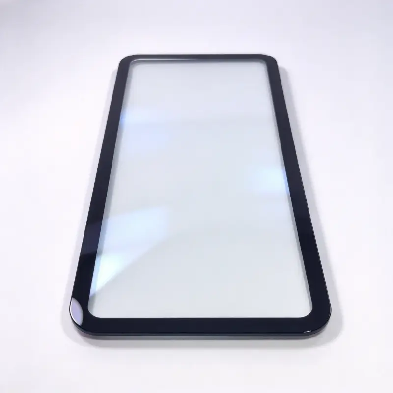 Tempered glass cover lens for industrial HMI touch screen interface and display protection