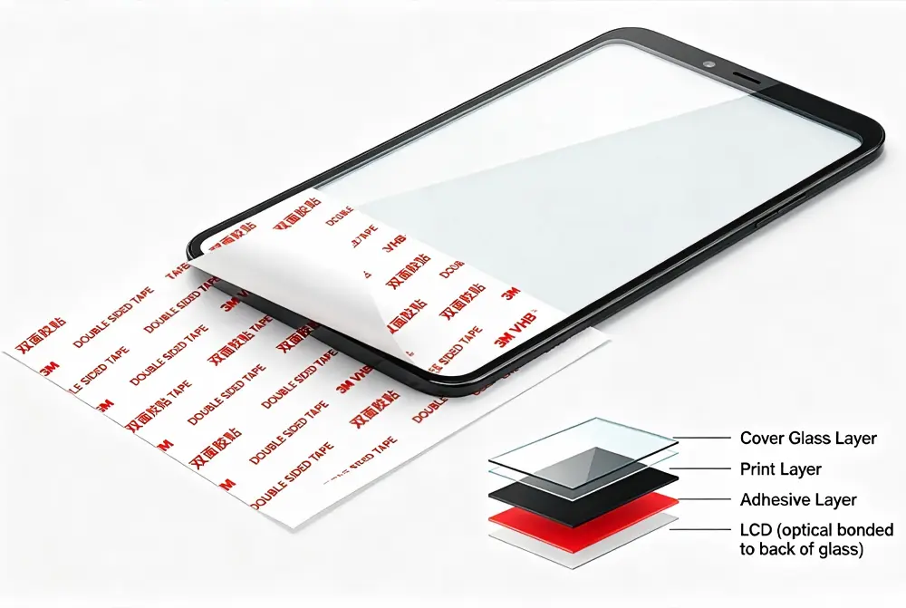 cover glass adhesive bonding