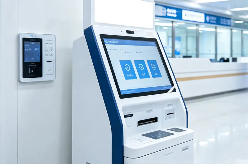 Custom cover glass for self-service kiosk touchscreen and industrial control panel