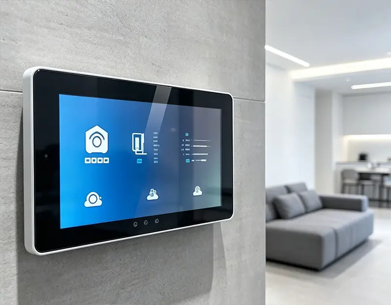 custom glass panel for smart displays and control panels