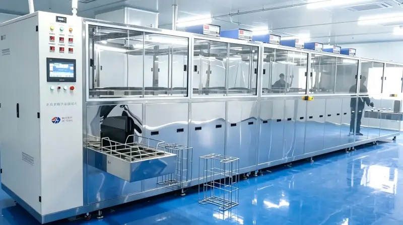ultrasonic cleaning lines for glass processing