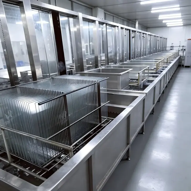 ultrasonic cleaning method for cover glass panels