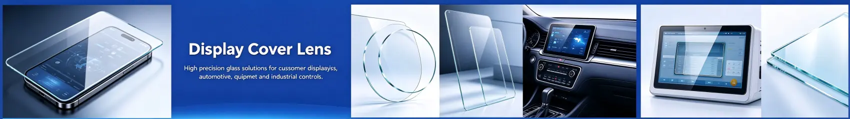 Display cover lens for automotive displays, industrial equipment, and touchscreen devices