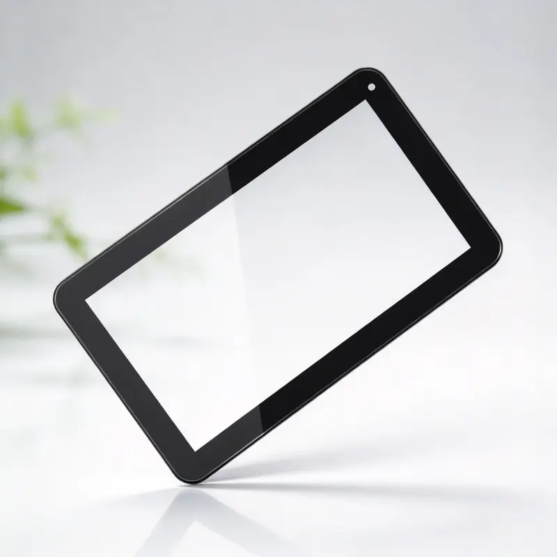 Tablet cover glass panel for touchscreen display with high transparency and surface protection